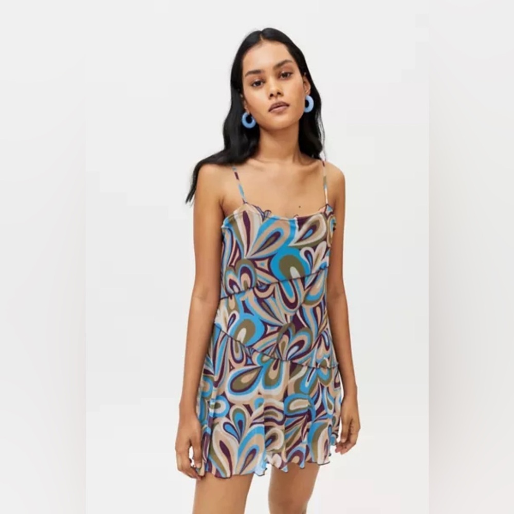 UO Moxie Mesh Mini Slip Dress